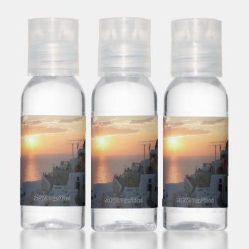 Santorini Sunset  Greece Travel Bottle Set Hand Sanitizer by Edelhertdesigntravel at Zazzle