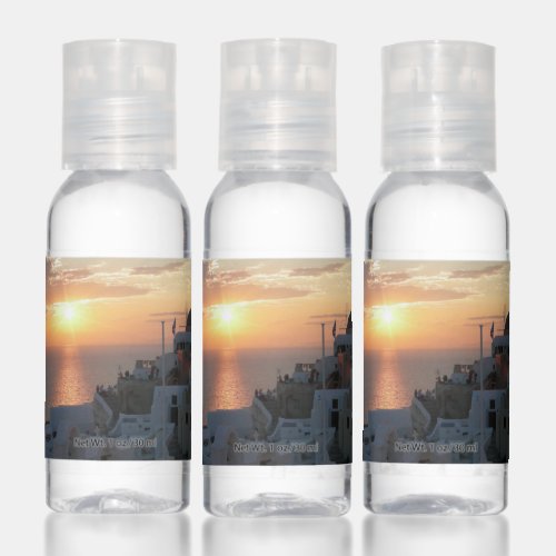 Santorini Sunset Greece Travel Bottle Set Hand Sanitizer