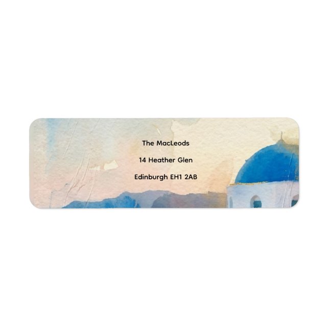 Santorini Sunset Return Address Label (Front)