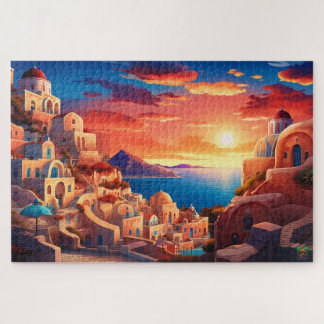 🌅Santorini Sunset Serenity Jigsaw Puzzle