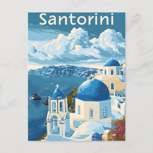 Santorini Travel Postcard