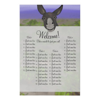 Santorini vineyard & donkey sitting plan 4 tables faux canvas print