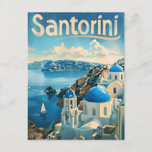 Santorini Vintage Postcard