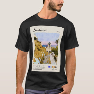 Santorini Vintage Watercolour Travel T-Shirt