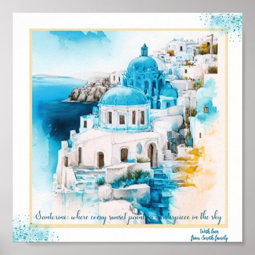 Santorini wall art Greek poster Housewarming Poster
