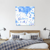 Santorini Watercolor Canvas Print (Insitu(Bedroom))