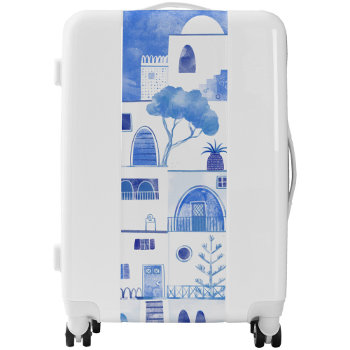 Santorini Watercolor Luggage by Squirrell at Zazzle