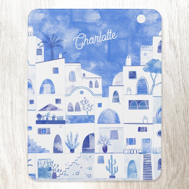 Santorini Watercolor Personalized Door Sign (Creator Uploaded)