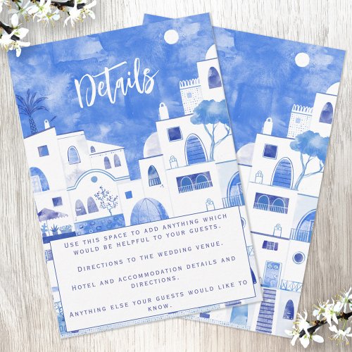 Santorini Wedding Details Enclosure Card