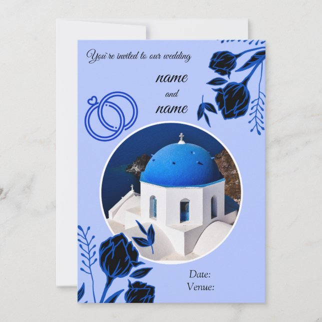 Santorini wedding invite (Front)