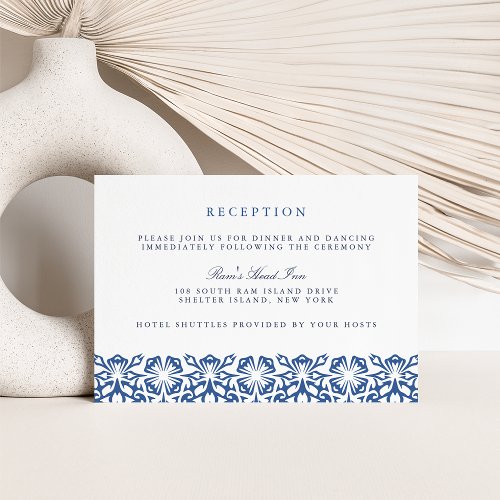 Santorini Wedding Reception Card  Lapis
