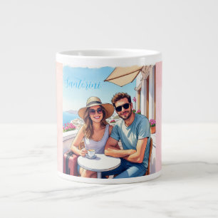 Santorini, When a Men loves a Women Giant Coffee Mug