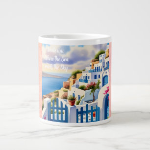 Santorini, Where the Sea meets the Sky Giant Coffee Mug