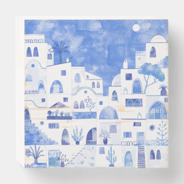 Santorini Wooden Box Sign (Front Horizontal)