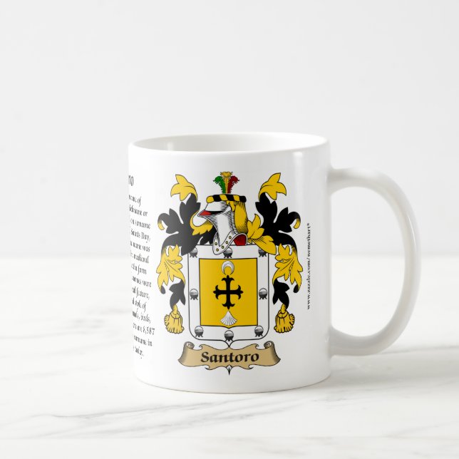 Santoro, the Origin, the Meaning and the Crest Coffee Mug (Right)