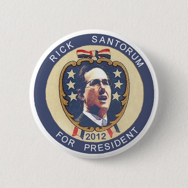 Santorum 2012 retro design button (Front)