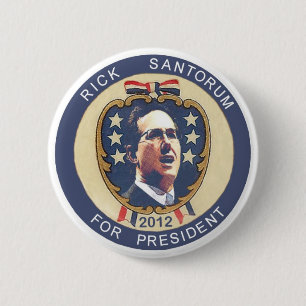 Santorum 2012 retro design button