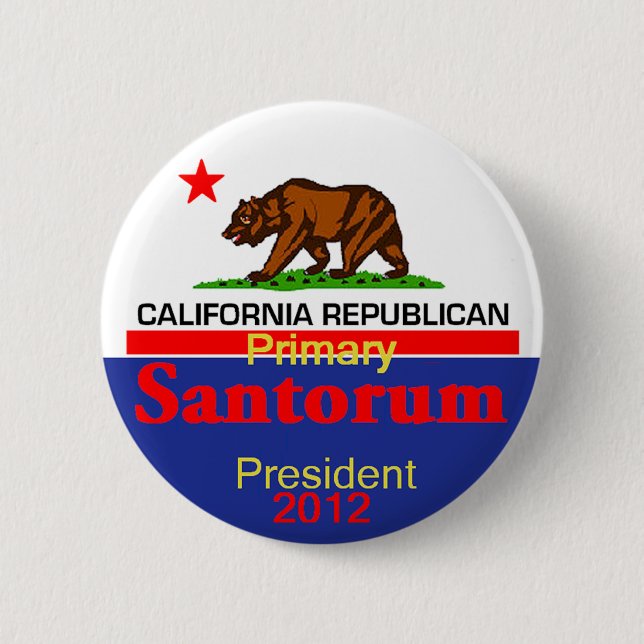 Santorum CALIFORNIA Button (Front)