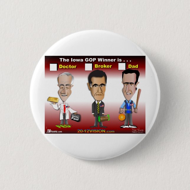 Santorum, Paul Romney Button (Front)