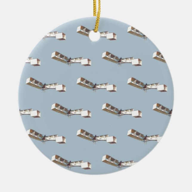 Santos-Dumont 14-Bis Airplane Ceramic Ornament (Front)