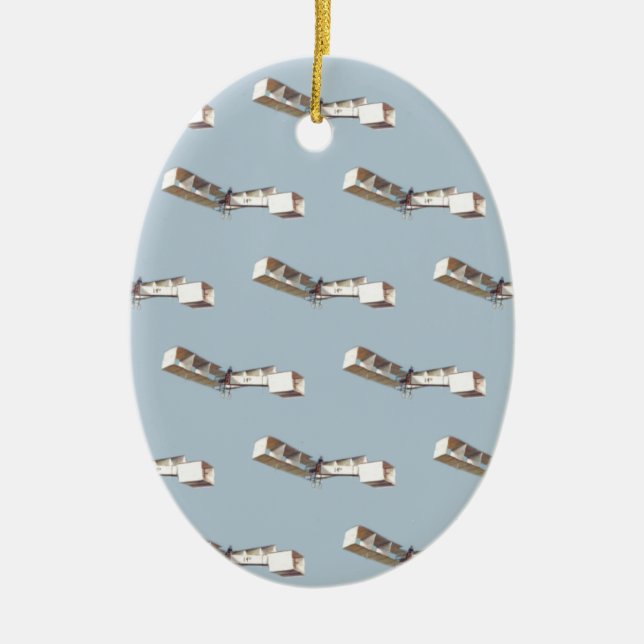 Santos-Dumont 14-Bis Airplane Ceramic Ornament (Front)