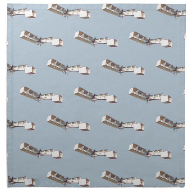Santos-Dumont 14-Bis Airplane Cloth Napkin (Front)