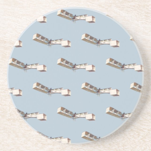 Santos-Dumont 14-Bis Airplane Drink Coaster (Front)