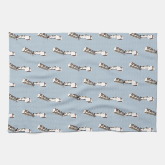 Santos-Dumont 14-Bis Airplane Kitchen Towel (Horizontal)