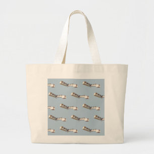 Santos-Dumont 14-Bis Airplane Large Tote Bag