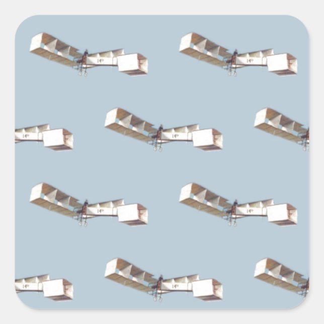 Santos-Dumont 14-Bis Airplane Square Sticker (Front)
