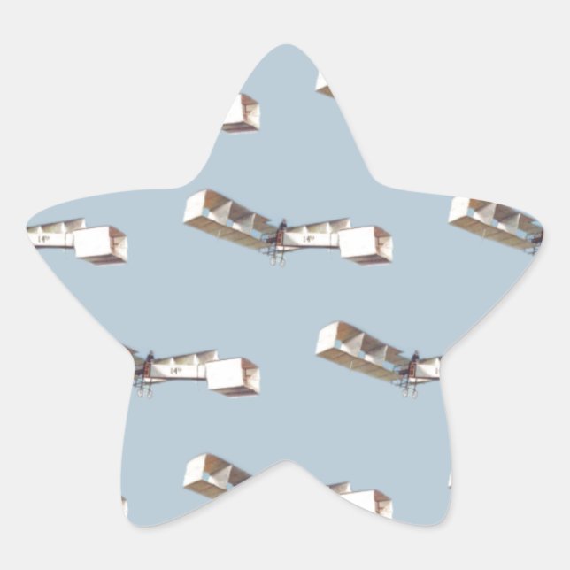 Santos-Dumont 14-Bis Airplane Star Sticker (Front)