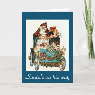 Sant's Got a New Ride Vintage Christmas Card