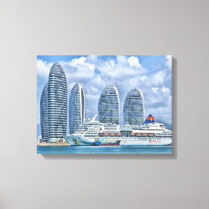 Sanya Hainan island harbor Canvas Print
