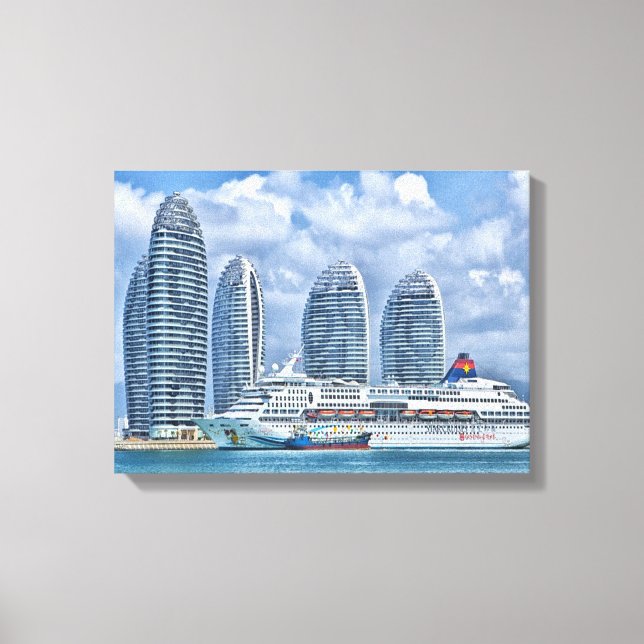 Sanya Hainan island harbor Canvas Print (Front)