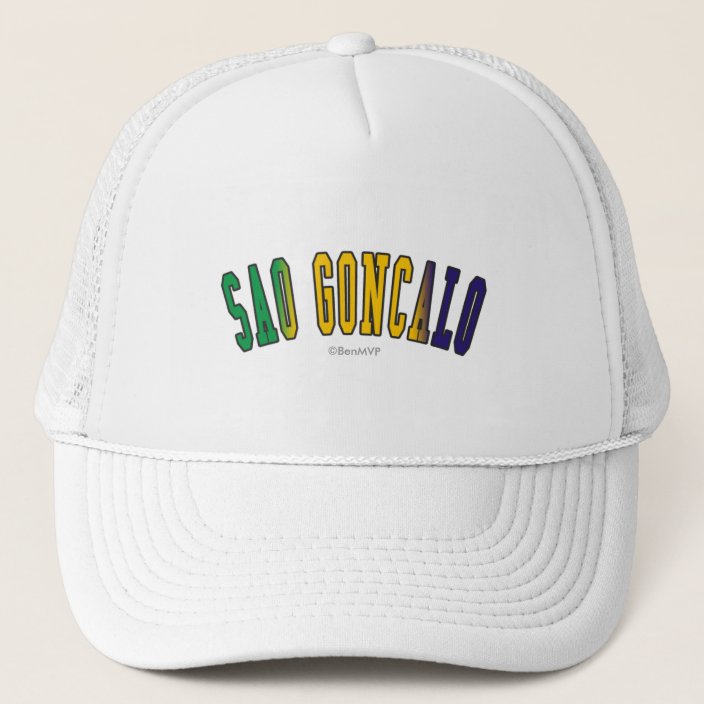 Sao Goncalo in Brazil National Flag Colors Hat