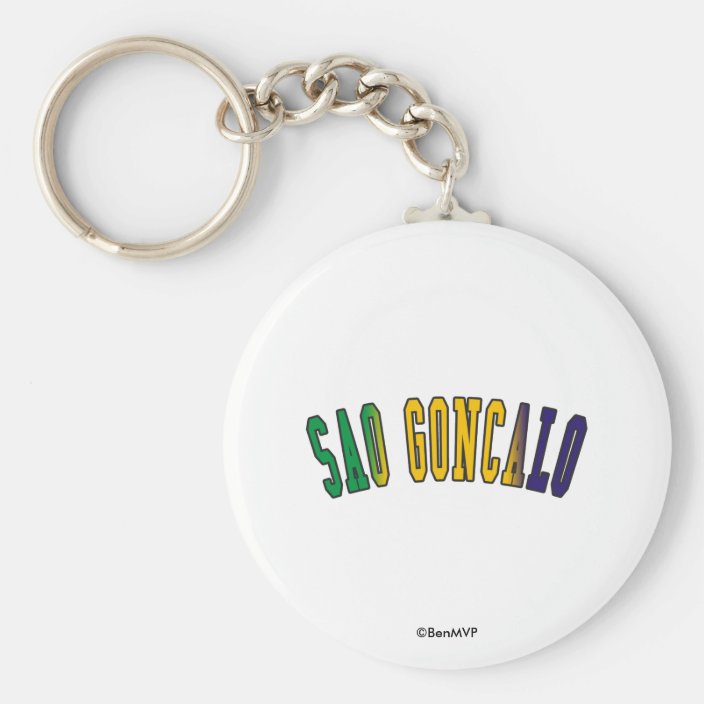 Sao Goncalo in Brazil National Flag Colors Key Chain