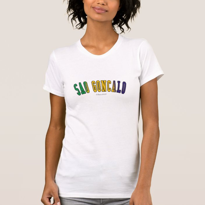 Sao Goncalo in Brazil National Flag Colors Tshirt