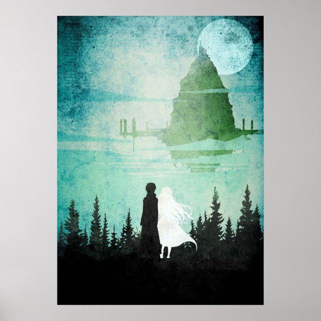 Sao Kirito and Asuna Minimalist Manga Poster (Front)