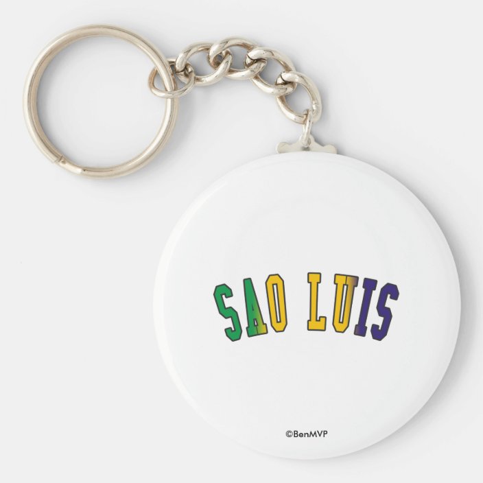 Sao Luis in Brazil National Flag Colors Keychain