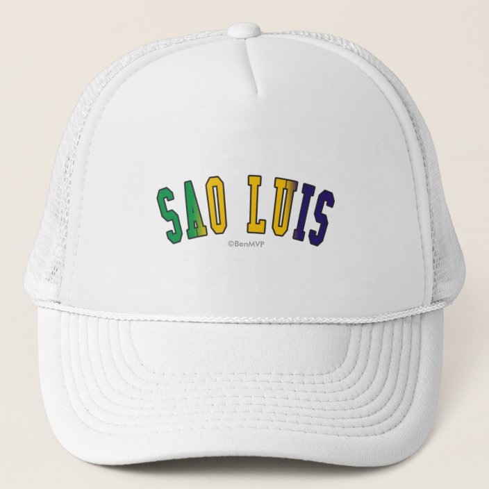 Sao Luis in Brazil National Flag Colors Trucker Hat