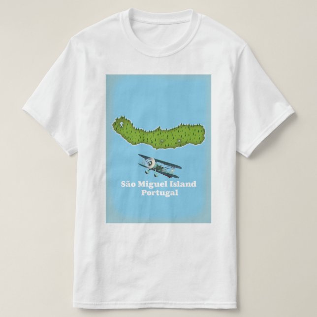 São Miguel Island Portugal map T-Shirt (Design Front)