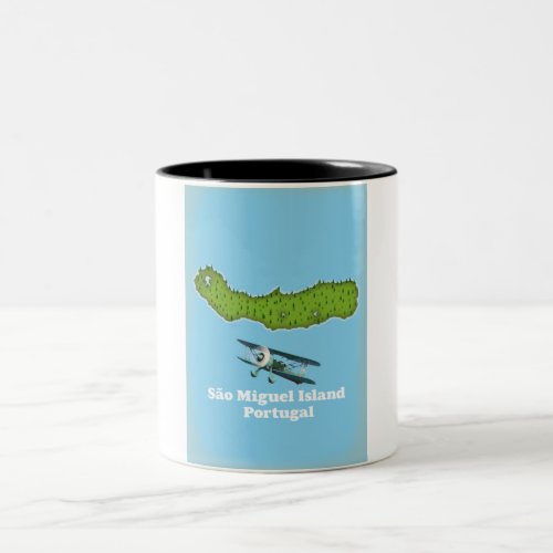 So Miguel Island Portugal map Two_Tone Coffee Mug