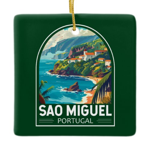 Sao Miguel Island Portugal Travel Art Ceramic Ornament