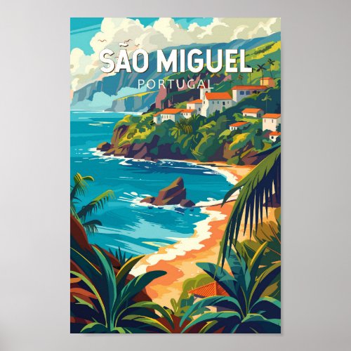 Sao Miguel Island Portugal Travel Art Poster