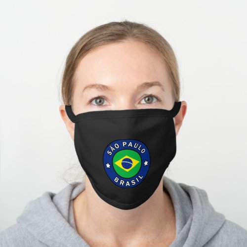 So Paulo Brasil Black Cotton Face Mask