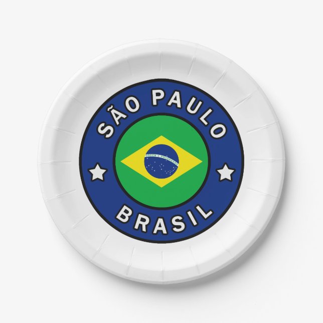 São Paulo Brasil Paper Plates (Front)