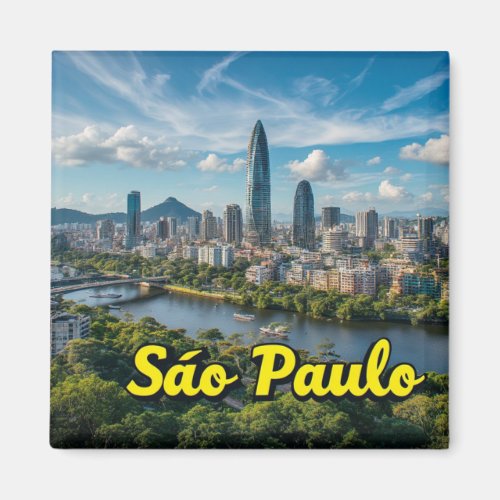 São Paulo Brazil City Travel Keepsake Print for Tr Magnet