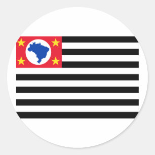 São Paulo, Brazil Flag Classic Round Sticker