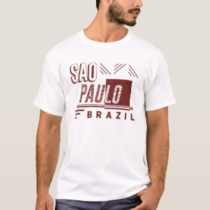 Sao Paulo Brazil Modern Urban Typography Design T-Shirt
