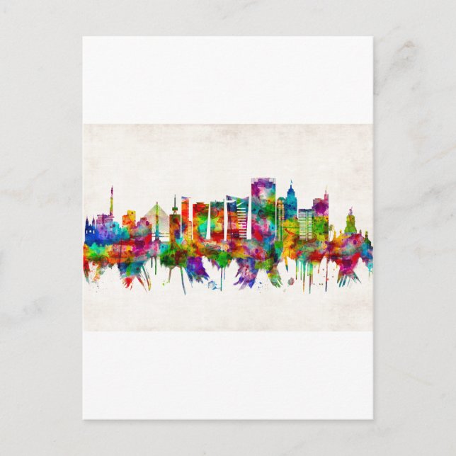 Sao Paulo Brazil Skyline Invitation Postcard (Front)